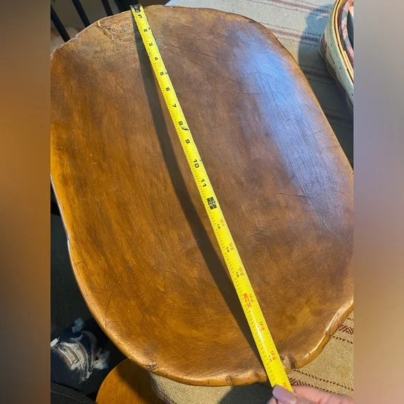 24HR‼️1800s Antique Americana Primitive Heavy Hand Carved Dough Bowl - Picture 11 of 12